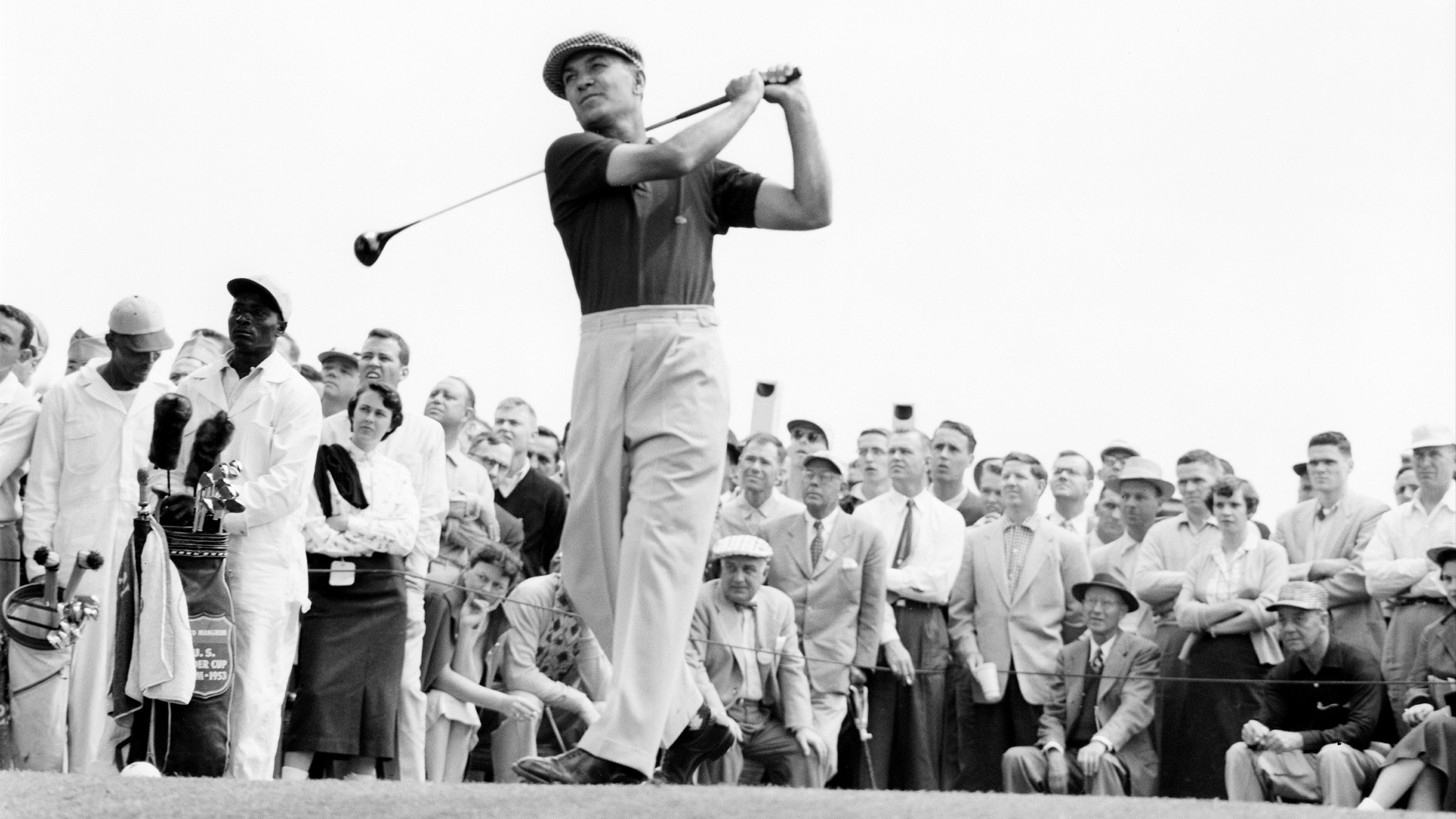 Ben Hogan takes a shot at the 1955 Masters
