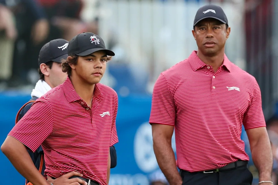 Tiger Woods' son, Charlie Woods, is on the doorstep of a milestone accomplishment at the Junior PGA Championship.© Nathan Ray Seebeck-Imagn Images