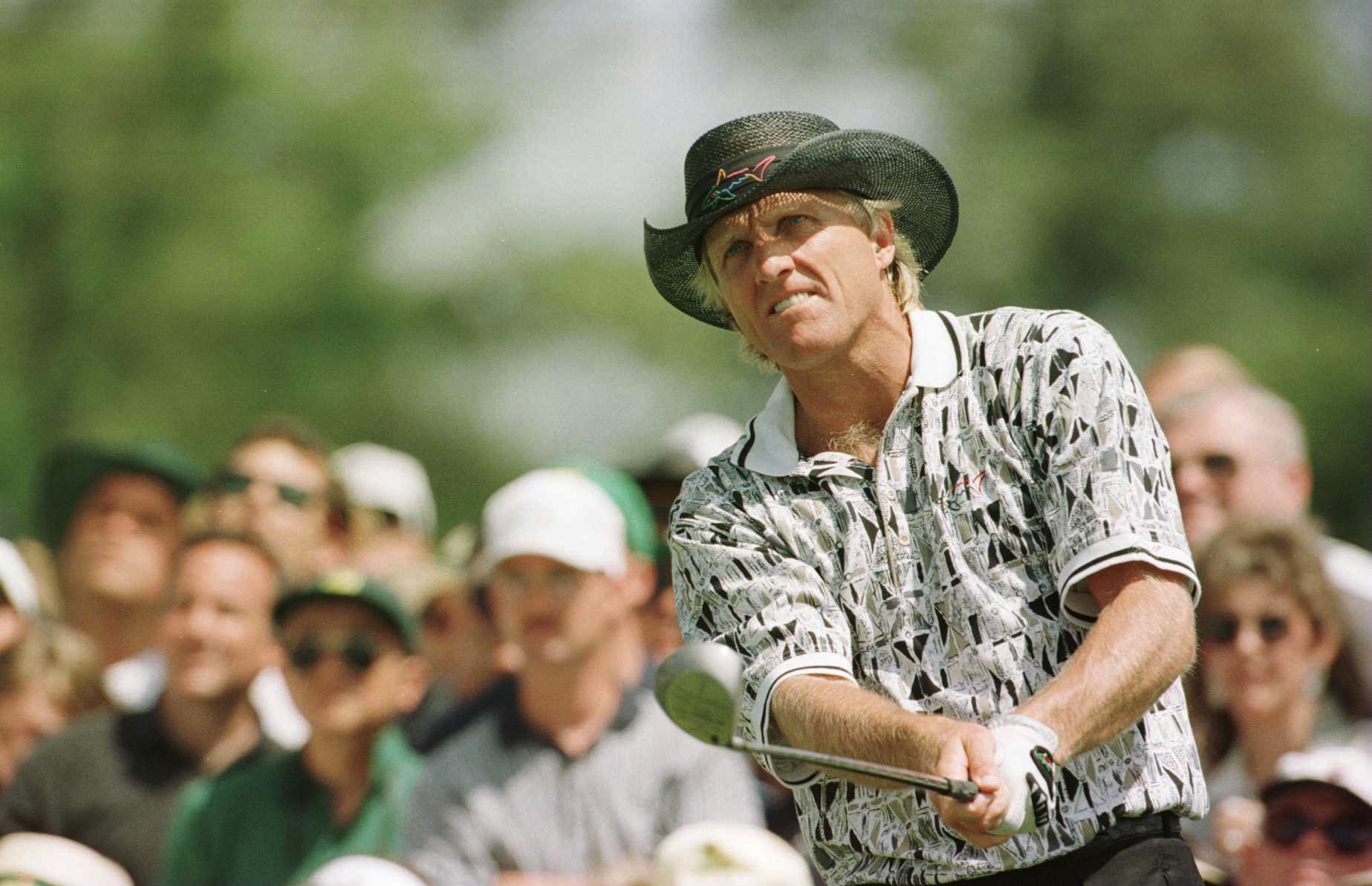 Greg Norman Drives at Augusta National