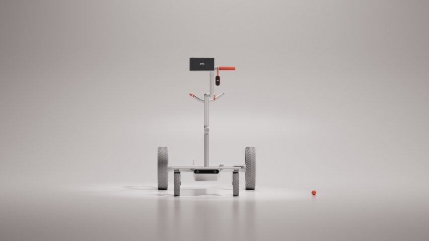 render of metal chassis for smart golf caddie