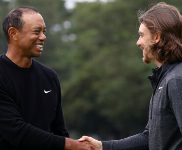 Tiger Woods and Tommy Fleetwood at the Zozo Championship