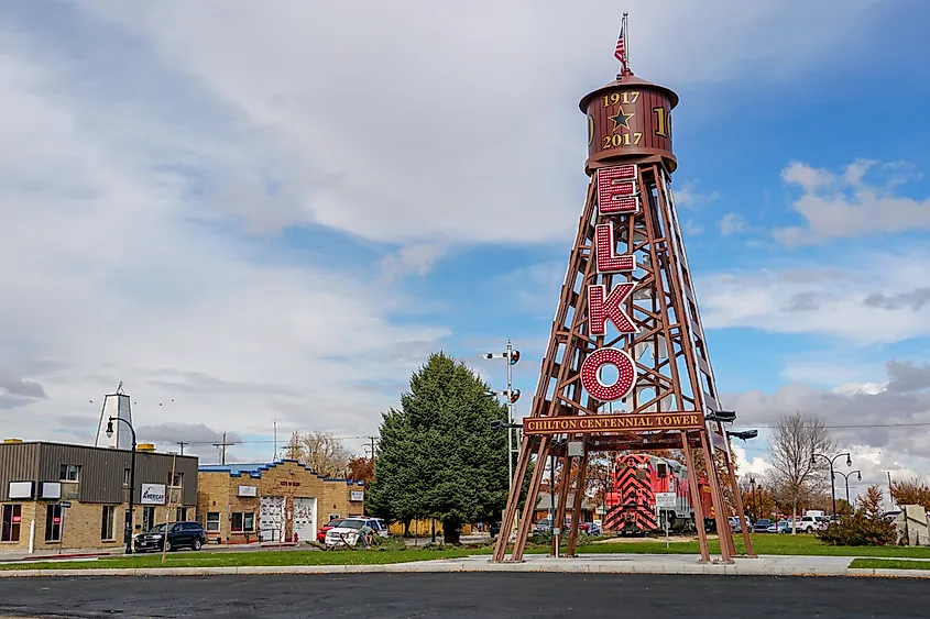 View of the Chilton Centennial Tower in Elko, Nevada. (Editorial credit: E Fehrenbacher / Shutterstock.com.)
