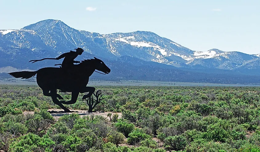 Pony Express display near Ely, Nevada. Image credit Jim Cottingham via Shutterstock.