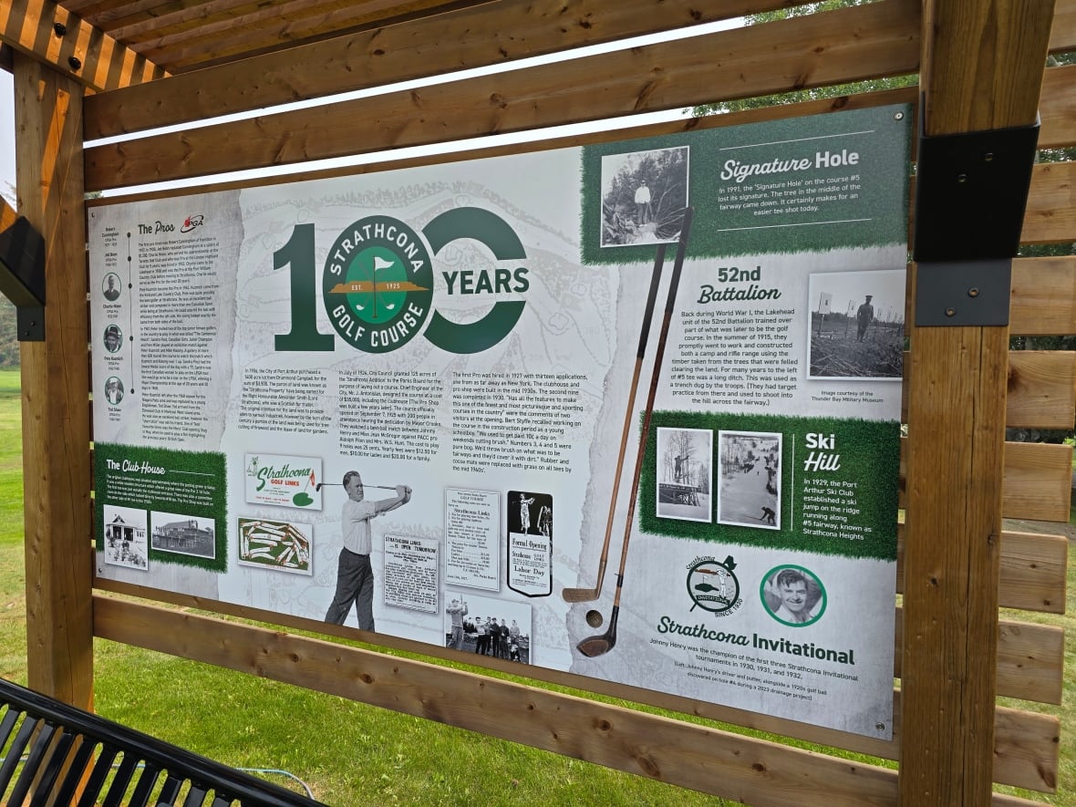 A display on the history of Strathcona Golf Course in Thunder Bay.