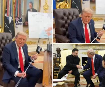 Zelensky gives Trump golf putter from Ukrainian soldier who lost leg in combat