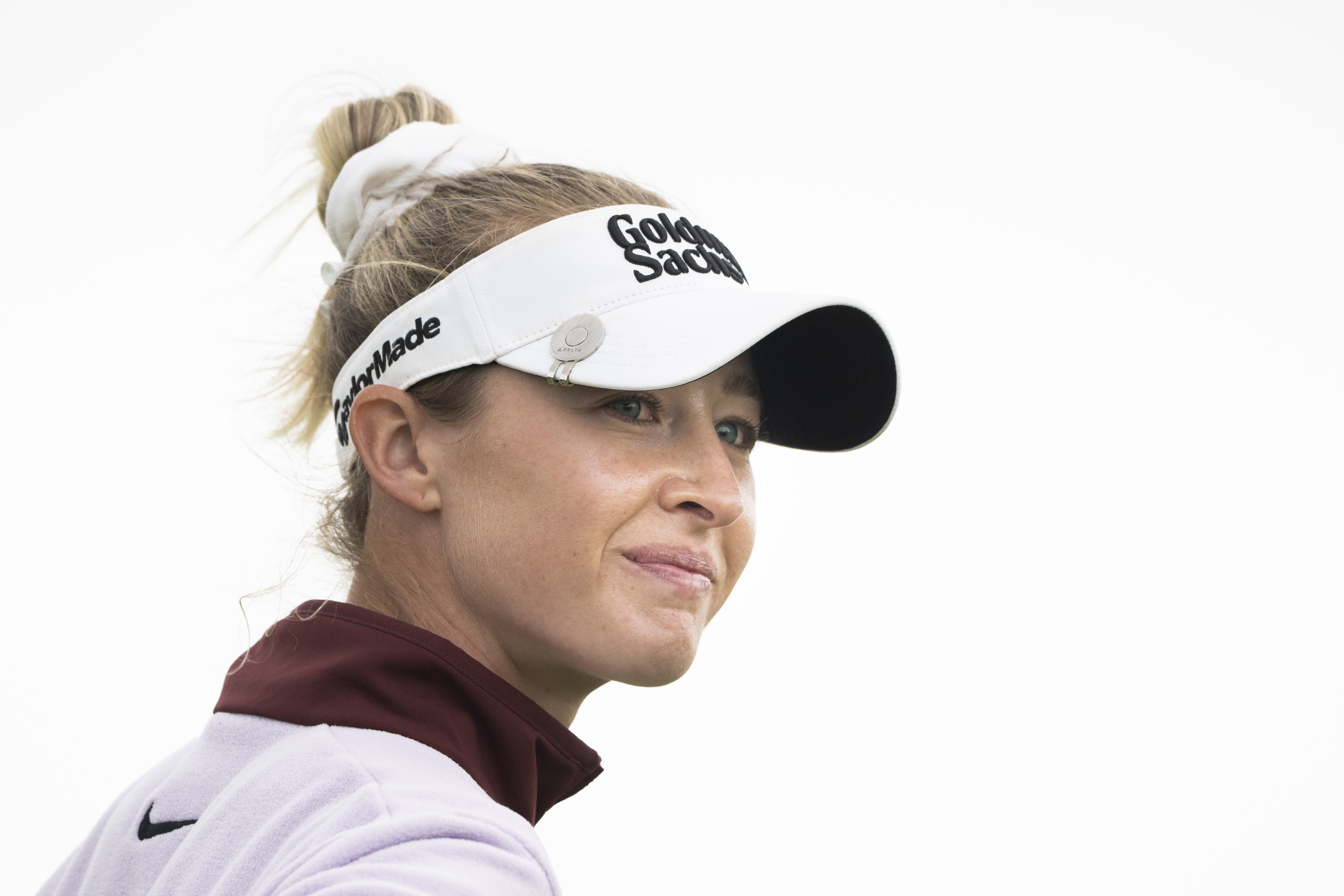 Nelly Korda looks on while smiling during the 2025 ISPS HANDA Women's Scottish Open