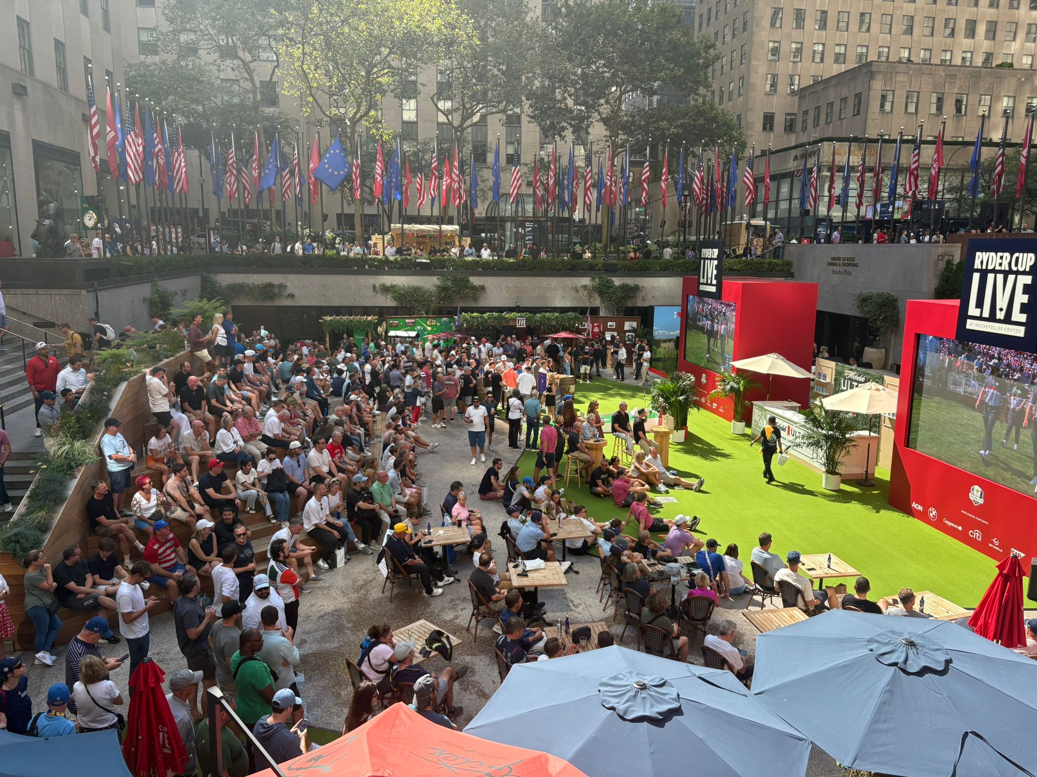 The “subdued” fan zone under New York’s Rockefeller Center