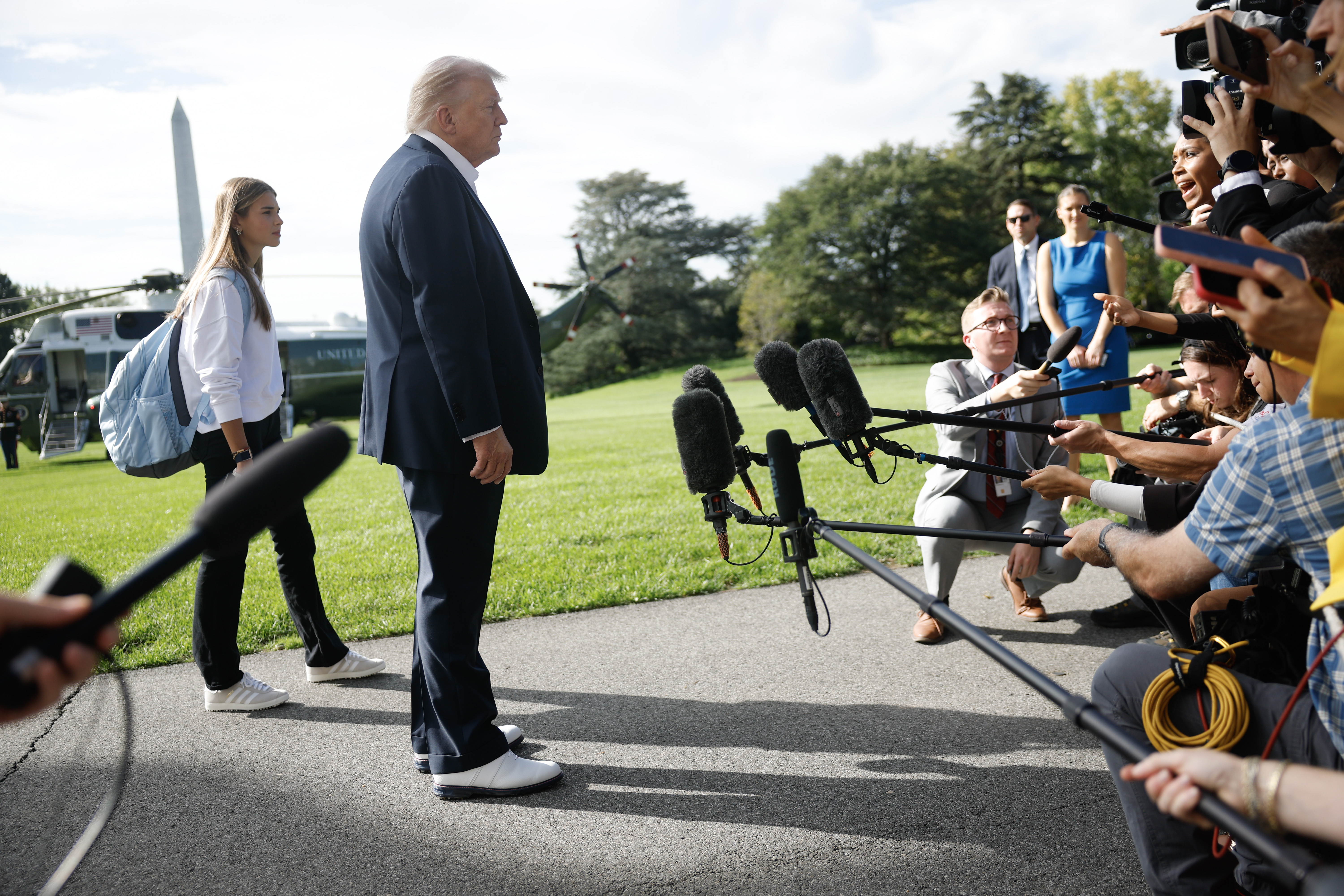 President Trump Departs Washington For The Ryder Cup In New York