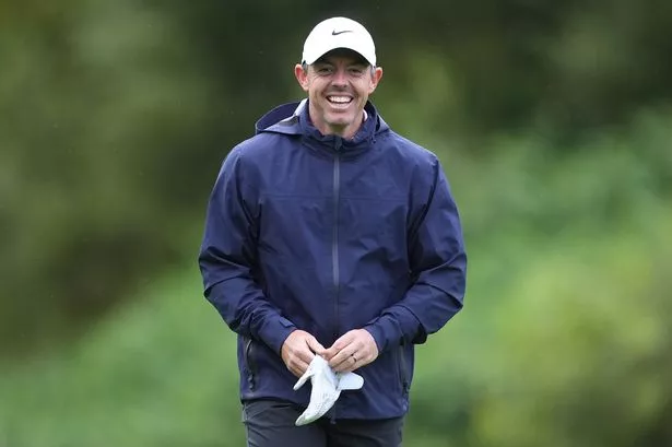 Rory McIlroy on the 17th fairway during a Pro-AM round at The K Club ahead of the 2025 Amgen Irish Open 