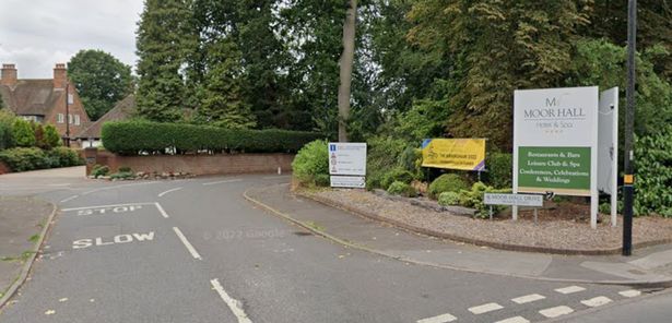 Google Maps street view of the entrance to Moor Hall Hotel and its neighbouring golf club of the same name set within the grounds 