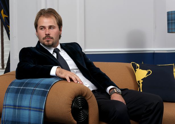 Victor Dubuisson of Europe poses for a photograph at the Gleneagles Hotel before leaving for the Ryder Cup Team Gala Dinner on September 24, 2014 in Auchterarder, Scotland.
