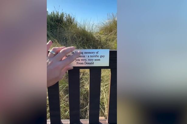 Jeffrey Epstein memorial plaque on Trump's Aberdeen golf course