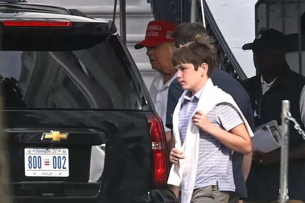Trump's grandson Spencer also hung out with the president