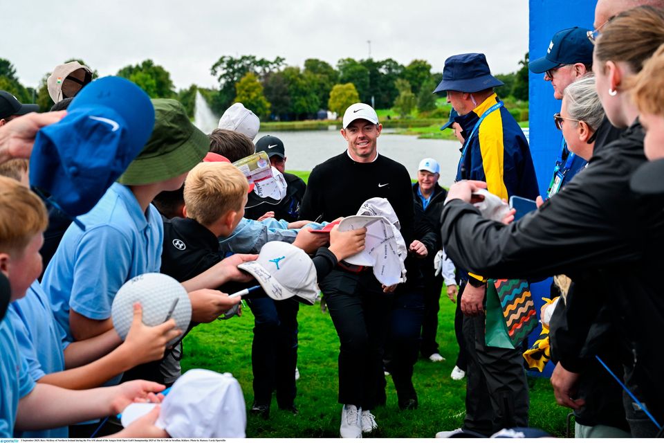 Rory McIlroy of Northern Ireland during the Pro AM ahead of the Amgen Irish Open Golf Championship 2025 at The K Club in Straffan, Kildare. Photo by Ramsey Cardy/Sportsfile