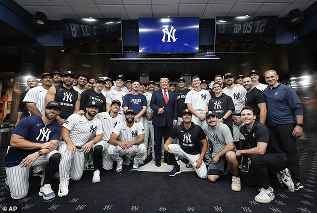Earlier this month, Trump attended the New York Yankees game where he addressed players