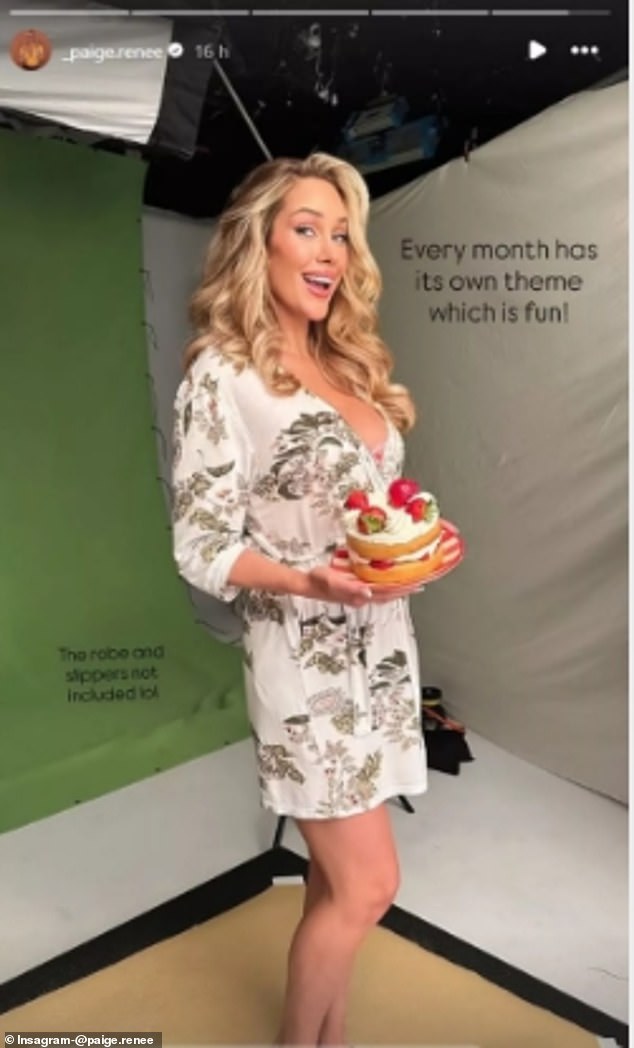 Spiranac teased this photo from the set of her calendar release - but added that her robe was 'not included'