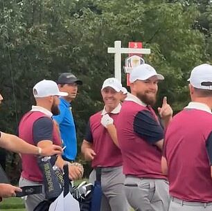 A Ryder Cup fan heckled Rory McIlroy on Thursday