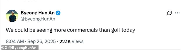 PGA Tour player Byeong Hun An also complained about the amount of commercials