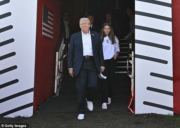Trump and his granddaughter watched the first day of the event between the USA and Europe