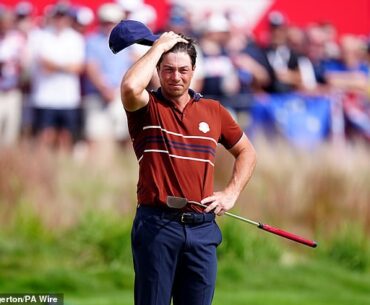 Viktor Hovland was forced to pull out of the Ryder Cup singles after aggravating a neck injury