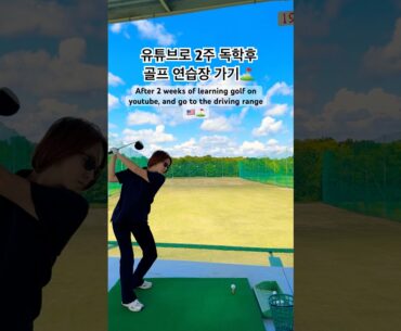 골프 2주 독학 결과는? ⛳ My 2 Weeks of YouTube Golf Practice #golf #drivingrange #learngolf #selftaughtgolf