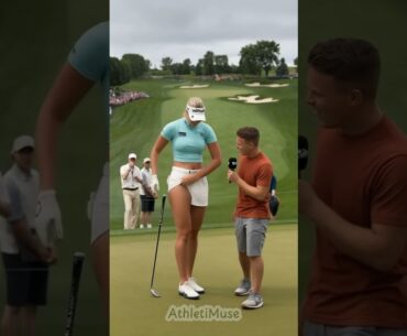 Female golfer’s grace and power shine! 🏌️‍♀️#golf  #shorts  #tallwomen  #sports