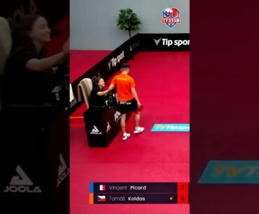 Vincent Picard has no mercy…he even got the umpire laughing at his opponents😂👌 #tabletennis