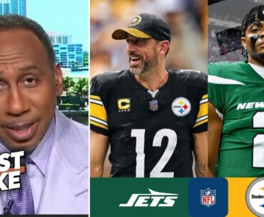 FIRST TAKE | Stephen A. predicts Rodgers OUTPLAYS Fields in Steelers vs Jets Week 1 showdown