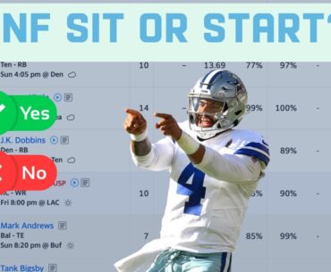 Fantasy Week 1 TNF Start 'Em Sit 'Em Questions + Week 1 Waiver Wire Pickups!