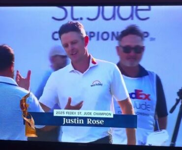 Justin Rose 🏴󠁧󠁢󠁥󠁮󠁧󠁿 wins the FedEx St Jude Championship 2025 ⛳️🎉🎊🎈his 12th PGA Tour win 8-10-25