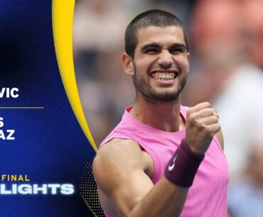 Novak Djokovic vs. Carlos Alcaraz Highlights | 2025 US Open Semifinal