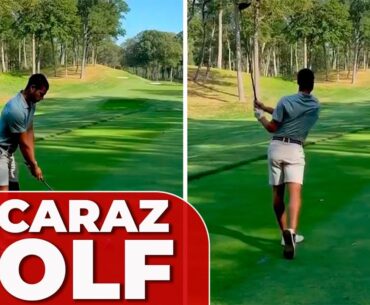 Alcaraz AMAZES fans with INCREDIBLE GOLF SWING before US Open final