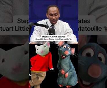 Stephen A. settled Stuart Little vs. Remy from Ratatouille debate 🤣 (via The Stephen A. Smith Show)