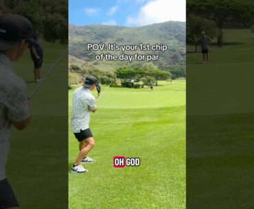 POV: It’s your first chip of the day for par, who can relate? 😂 #golf #golfer #golfswing #pov