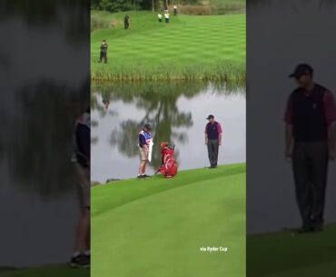 Remembering when Tiger’s caddie dropped his club into a lake at the 2006 Ryder Cup 😂