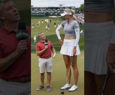 The tallest golfer’s stunning gesture blew everyone away! 😲⛳#golf #short #tallwomen #sports