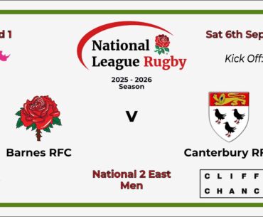 1st XV Men - Barnes RFC 26 v 14 Canterbury RFC | 6 September 2025