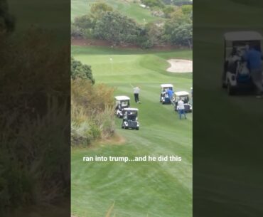 Donald Trump shanks short approach shot