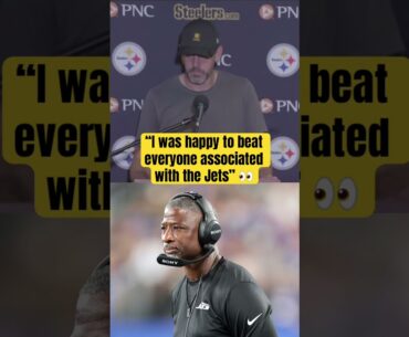 Aaron Rodgers when asked about beating Jets HC Aaron Glenn 😳