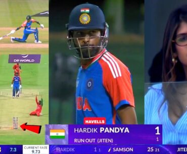 Hardik Pandya's girlfriend's sad reaction to his unfortunate run-out against Oman in Asia Cup 2025