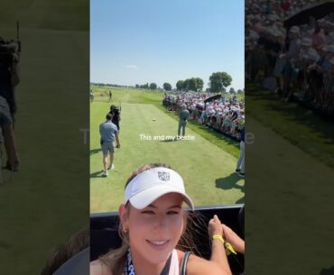 Decent view of the first tee at LIV CHICAGO 🤩 #golf #golfgirl #liv #chicago #trending