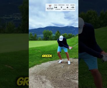 hole 14 at Golf Club St Vigil short Par 4 found the bunker with my second shot but easy Par #golf