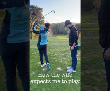 How my wife expects me to play golf… relatable? 😂