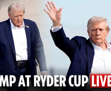 LIVE: Trump departs for Ryder Cup with granddaughter Kai