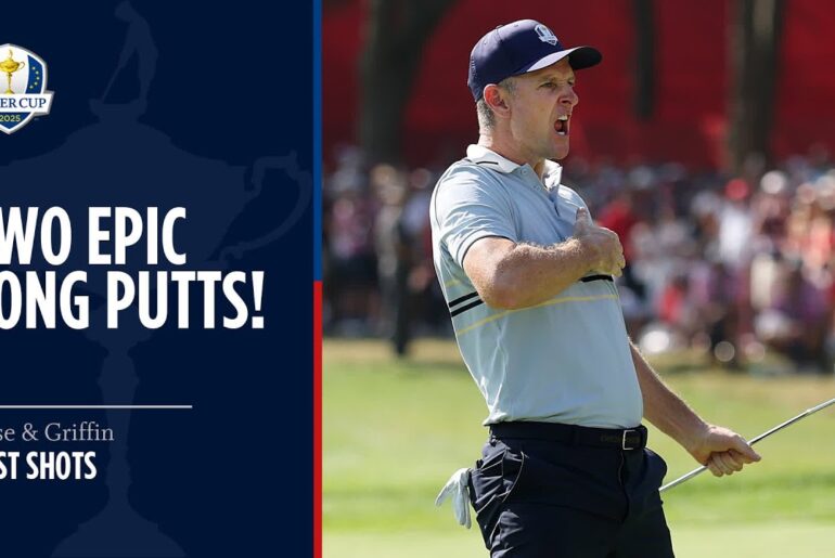 Justin Rose Matches Ben Griffin's Long Putt to Tie Hole | 2025 Ryder Cup