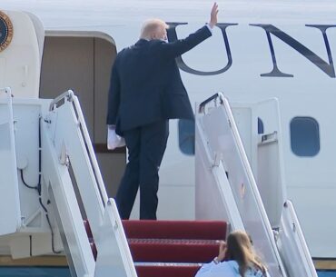 President Trump And His Granddaughter Kai Trump Depart Joint Base Andrews En Route To New York City