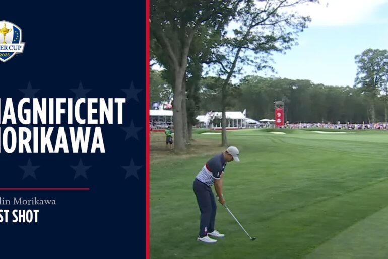 Collin Morikawa Hits Stunning Approach Around the Trees | 2025 Ryder Cup