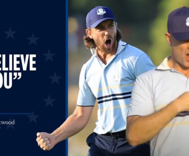 Fleetwood Makes Huge Putt & Justin Rose Loves It! |  2025 Ryder Cup