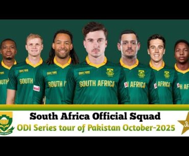 South africa official squad || odi series || sa va pak || next series || south africa odi squad ||