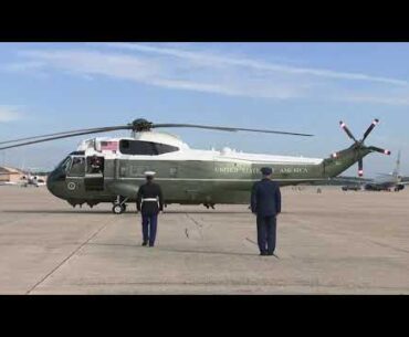 Donald Trump departs for Ryder Cup in New York on Air Force One